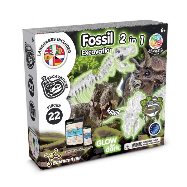 2 in 1 Fossil Excavation Kit IV. Vzdelávacia hra pre deti dodáva sa s darčekovým vreckom z netkanej textílie (80 g/m²) - Image 2