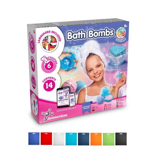 Kúpeľ Bombs Kit IV. Vzdelávacia hra pre deti dodáva sa s darčekovým vreckom z netkanej textílie (80 g/m²)