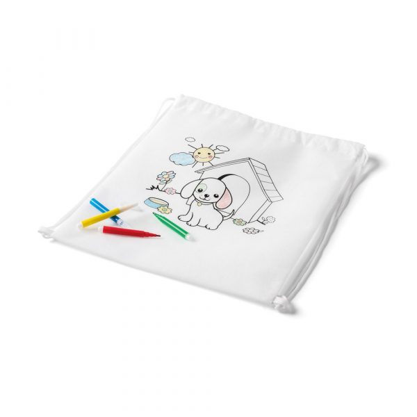 DRAWS. Detská taška so zatiahnutím na farbenie (80 g/m²) - Image 2