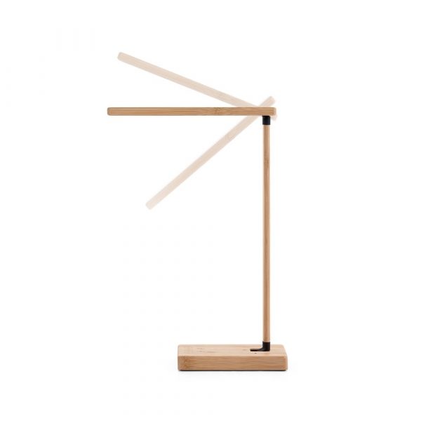 MOREY. Skladacia stolová lampa s 15W superrýchlou bezdrôtovou nabíjačkou z bambusu - Image 6