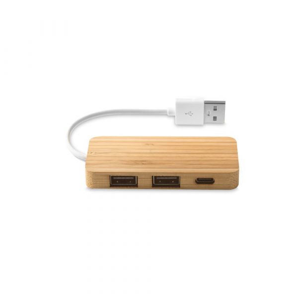 MOSER. HUB s 2 USB-A a 1 USB-C portom vyrobený z bambusa - Image 3