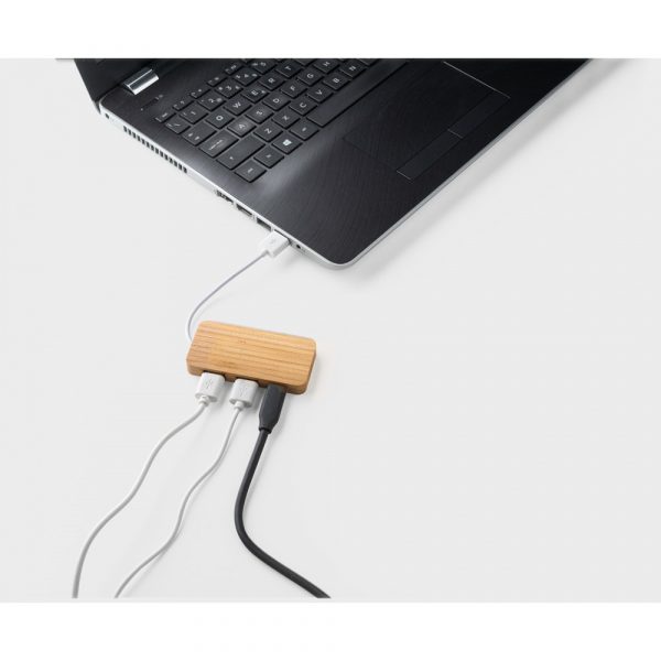 MOSER. HUB s 2 USB-A a 1 USB-C portom vyrobený z bambusa - Image 4