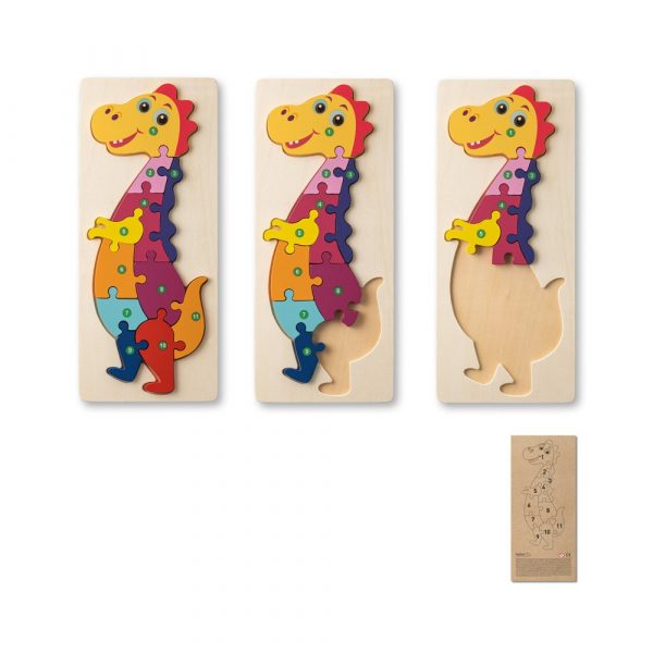 DIPLODOCO. Puzzle v tvare dinosaura v borovicovej preglejke