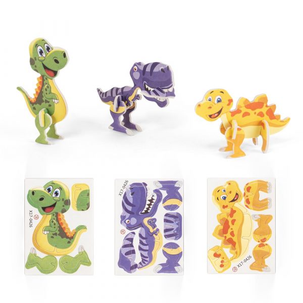 DINOSAURUS. 3D puzzle z papiera a EVA v tvare dinosaura